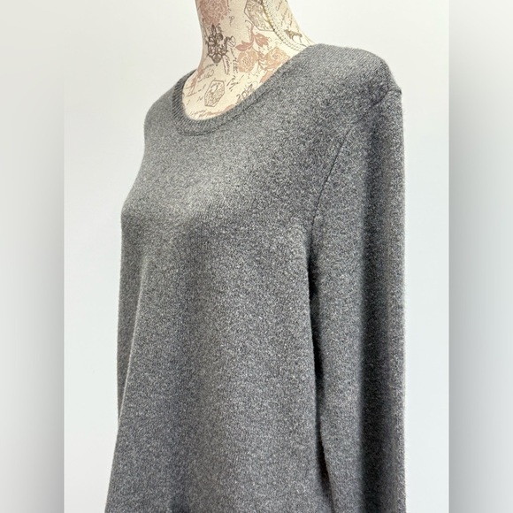 JASON WU Gray Crewneck tunic sweater with front pockets size L - Picture 4 of 13